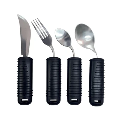 Immagine di GIMA Set composto da 4 posate modellabili in acciaio inox (coltello, forchetta, cucchiaio e cucchiaino), 28921
