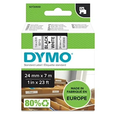 Immagine di DYMO 53713 Cassetta nastro Colore Nastro: Bianco carattere: Nero 24 mm 7 m