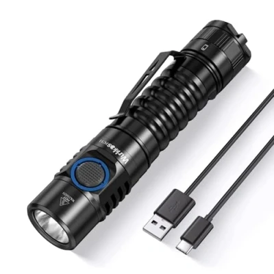Immagine di Wurkkos FC11 C torcia a LED estremamente luminosa, 1300 lumen, USB C, ricaricabile con 90 CRI, LED, magnete sul fondo della lampada, inclusa potenza (5000 K)