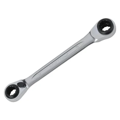 Immagine di Llaves dobles de estrella planas a carraca 4 en 1 con acabado cromado Ref: S4RM 12 15 Unid: