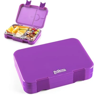Immagine di Jarlson® Lunch Box Bambini Bento con 6 Scomparti Porta Pranzo Senza BPA per la Scuola e l&#039;asilo 850ml (Viola)