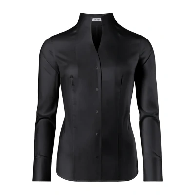 Immagine di Vincenzo Boretti Leicht SOFT Kelchkragen Camicia, Donna, Taglia: 34, Schwarz