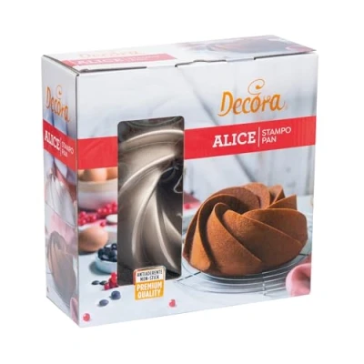 Immagine di Decora 0080111 Stampo Antiaderente Alice Ø 24 X 9 h Cm, In Alluminio Pressofuso, per realizzare preparazioni dolci e salate.