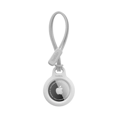 Immagine di Belkin Custodia per AirTag con laccetto (Secure Holder, guscio protettivo antigraffio Air Tag) Bianco