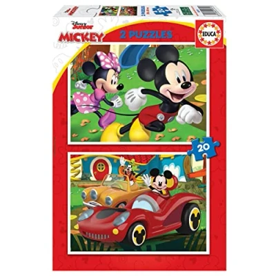 Immagine di Educa Puzzle Mickey Mouse Fun House Set di 2 puzzles per bambini con 20 pezzi. Misura montata: 28 x cm. Composto da grandi pezzi perfettamente finiti. Raccomandato 4 5 6 anni (19311)