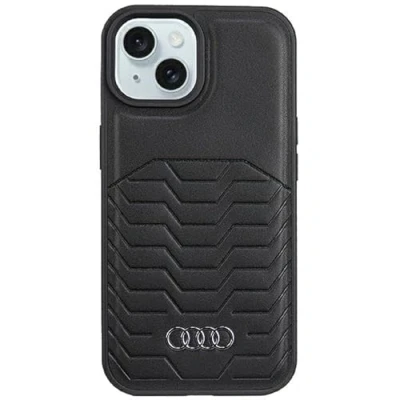 Immagine di Audi AUTPUPCMIP15MGT/D3BK Custodia in Pelle Sintetica per iPhone 15 Plus/14 Plus, 6,7, Colore: Nero