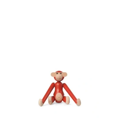 Immagine di Kay Bojesen Statuina iconica scimmia in faggio dipinto, colore: rosso, dimensioni: 9,50 x 10 3,50 cm, 39360