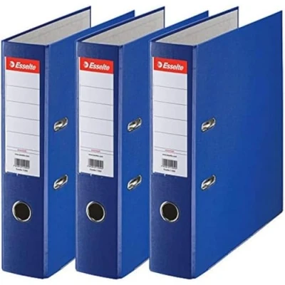 Immagine di Esselte, Essentials, Raccoglitori a leva, confezione da 3, colore blu scuro, dorso 75 mm, A4, PP, 624291