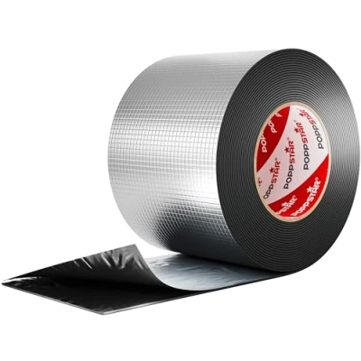 Immagine di Poppstar Nastro alluminio adesivo per riparazione (10 m x 100 mm 1,5 mm) butilico con pellicola di impermeabile