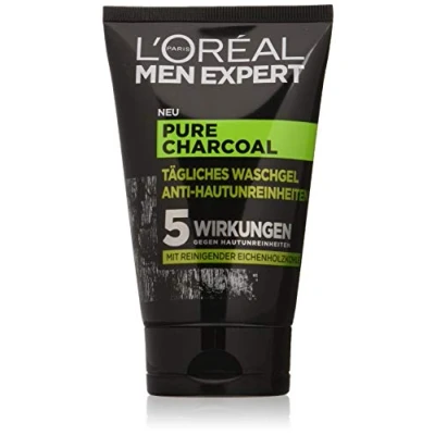 Immagine di L&#039;Oréal Men Expert, gel detergente Pure Charcoal, contro la pura pelle maschile (Pickel, Mitesser, grassa e oleosa) (1 x 100 ml)