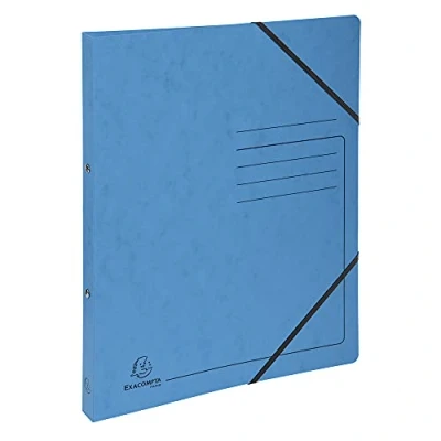 Immagine di Exacompta 542562E 1 Raccoglitore in Cartoncino Lustré Stampato 355 g/mq Chiusura con Elastici Angolari 2 Anelli Tondi da 15 mm Dorso 20 F.to Esterno 25x32 cm per A4 Turchese