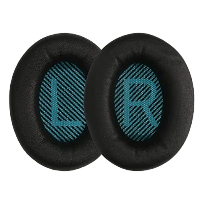 Immagine di kwmobile 2x Cuscinetto Compatibile con Bose Soundlink Around Ear Wireless II Cuscinetti Sostitutivi Cuffie Headphones Bluetooth Pelle Pecora nero