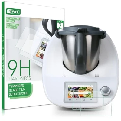 Immagine di Inwee Pellicola Protettiva per Vorwerk Bimby TM5, Protezione Schermo in Vetro Temperato 9H, Accessori Resistenti e AntiGraffio [Confezione da 2]