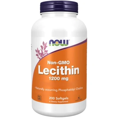 Immagine di Now Foods, Lecithin (Lecitina di Soia), 1200 mg, Alto Dosaggio, 200 Softgels, Testata in Laboratorio, Senza Glutine, Non OGM