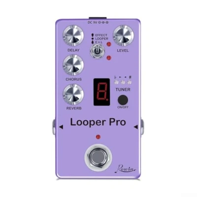 Immagine di Looper Pro Digital Effect Pedal 40s Registrazione Loop Reverb Chorus Delay e Tuner Sound