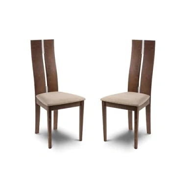 Immagine di Julian Bowen, Set di 2 sedie da pranzo Cayman, noce