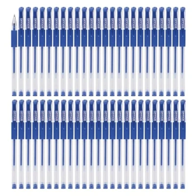 Immagine di OFFICER PRODUCTS penna a sfera gel, 50 pezzi (confezione da pezzi), inchiostro colore: blu/diametro sfera: 0,5 mm, resistente all&#039;acqua e non sbiadisce, impugnatura in