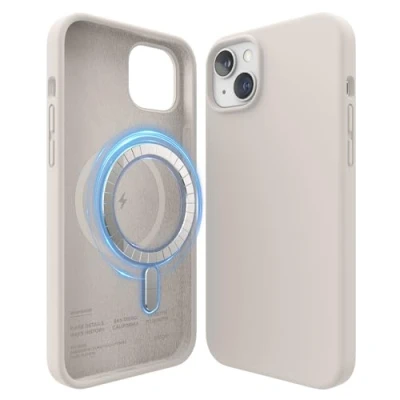 Immagine di elago Cover Magnetica Silicone Compatibile con iPhone 14 Plus Custodia Case (6.7&quot;), Tutti Accessori MagSafe, Magneti Integrati, Liquido Premium, Protettiva (Beige)