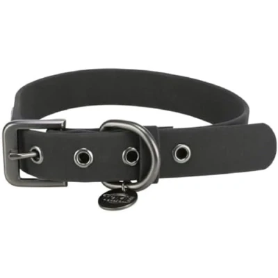 Immagine di TRIXIE Collare per cani CityStyle L XL: circonferenza collo 50 57 cm/30 mm nero in PVC di alta qualità taglia piccola, media regolabile, impermeabile e lavabile, 1971801