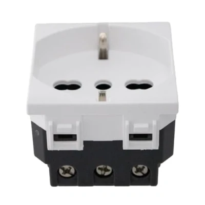 Immagine di Presa Schuko 2P+T 16A, Compatibile Con Bticino Living, Vimar Plana (1 Pezzo, Bianco)