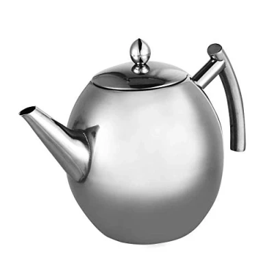 Immagine di Yosoo Teiera Argento Caffettiera in Acciaio Inox con Filtro Infusore Grande capacità (1.5L)