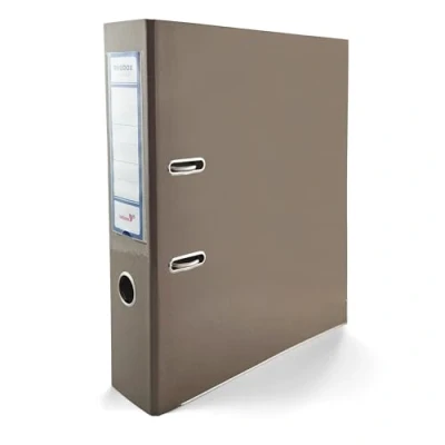 Immagine di Netuno 1 raccoglitore per documenti formato A4 marrone cacao lucido Ekobox Premium Edition 2 anelli in cartone ecologico riciclato archivio ufficio