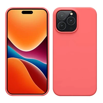 Immagine di kwmobile Cover per Apple iPhone 14 Pro Max Custodia Back Case Caricatore Wireless Antiurto e Flessibile in Silicone TPU corallo fluorescente