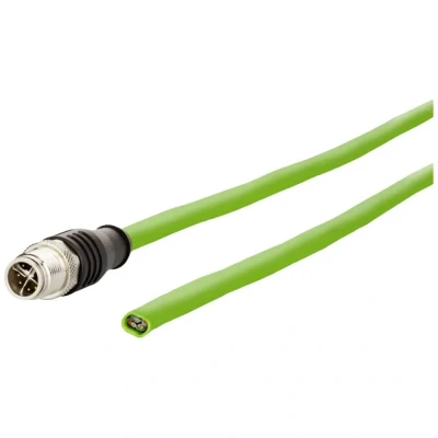 Immagine di Metz Connect 142M2X10050 M12 cavo di rete, patch CAT 6A S/FTP 5.00 m Verde guaina in PUR, resistente agli acidi, allozono, ai raggi