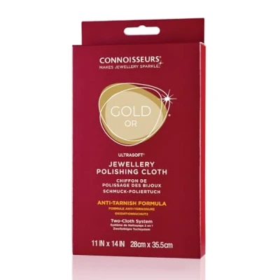 Immagine di Connoisseurs Panno Pulizia Gioielli Ultra Soffice Lucidante per Pulire e Ridare Lucentezza 100% Fibra di Cotone 28 x 35cm
