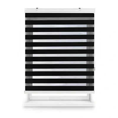 Immagine di Blindecor Vela tenda a rullo in doppio strato notte e giorno con cassonetto alluminio Nero, per interne 180 x cm (Larghezza Altezza) Dimensioni del tessuto 177 175