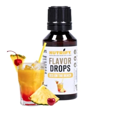 Immagine di NUTRIFY Flavor Drops Sex on the Beach 30 ml, gocce aromatiche senza calorie, più sapore in alimenti e bevande, zucchero, grassi, vegano, coloranti artificiali