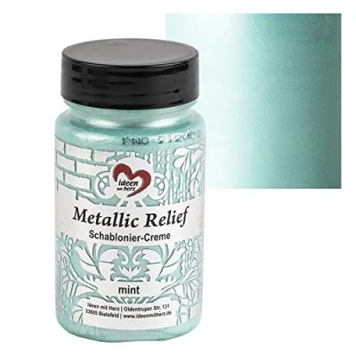 Immagine di Ideen mit Herz Crema per stencil in rilievo, pasta strutturale fine, stencil, 90 ml, a base d&#039;acqua (menta)