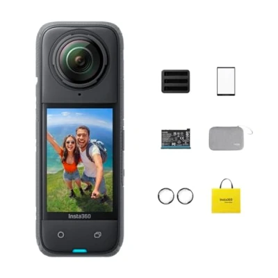 Immagine di Insta360 X4 Pack Azione Action Camera impermeabile 8K a 360, video grandangolare 4K, bastone invisibile per selfie, protezioni lenti rimovibili, modifica AI, stabilizzazione, nessuna scheda