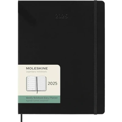 Immagine di Moleskine Weekly Planner, Agenda Settimanale con Spazio per Note 12 Mesi 2025, Copertina Rigida e Chiusura Elastica, Colore Nero, Formato Extra Large 19x25 cm