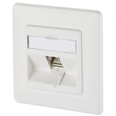 Immagine di Metz Connect 130B12D11002 e Presa di rete Da incasso Inserto con piastra centrale telaio CAT 6A 1 Porta Bianco puro