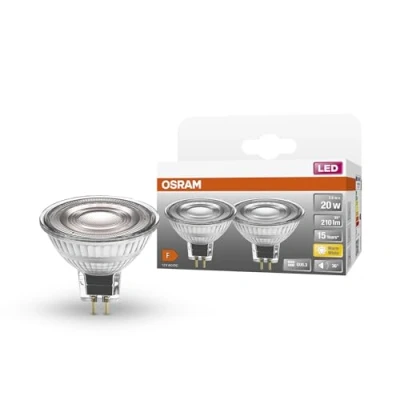 Immagine di OSRAM lampade di riflettori a LED VOLT basse MR16 (GU5.3) con presa retrofit, alternativa alle niedervolthalogogene, Sostituzione 50 W, 2 pacchetti