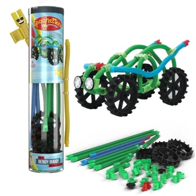 Immagine di spaghetteez Bendy BuggyStretchable and Connectable Vehicle Building SetInnovative Engaging Toy for KidsEncourages STEM Skills, Imaginative Play, Hand Eye Coordination Ideal Age 5+