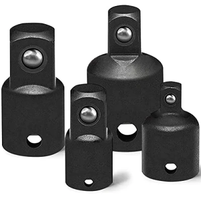Immagine di Impact Socket Adapter and Reducer Set, Use with Wrenches Drills in Auto Driver Construction Work, 4 Piece (3/8in. to 1/4) (1/2in. 3/8) 1/2) (1/4in.