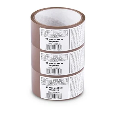 Immagine di Scley 3 pezzi Nastro per Imballo, larghezza del 45mm, lunghezza 40m, da imballaggio PP, Adesivo Marrone, di trasloco, ristrutturazione, A0340 020340