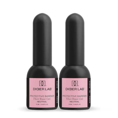 Immagine di Didier Lab Premium Fiber Base Semipermanente Unghie Neutral Smalto Rinforza Gel con Vitamine Passione Smalti Semipermanenti 2x10ml