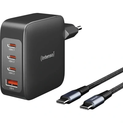 Immagine di Intenso W140A3C + C520C black Caricatore USB Ambiente interno C®, A Num. uscite: 4 x GaN, Power Delivery (USB PD)