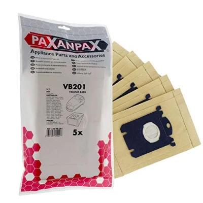 Immagine di Paxanpax VB201, VB201 Sacchetti Electrolux, AEG, Philips, Tornado, Volta &#039;E200&#039; (Confezione da 5), Carta, Marrone
