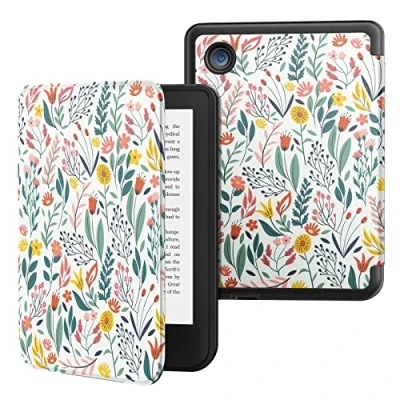 Immagine di MoKo Cover per Kobo Clara BW/Clara Colour 2024 / 2E 6&quot; 2022, Custodia Protettiva Lettore Ebook in TPU Morbido Ultra Sottile Leggera con Funzione Auto Wake/Sleep, Fiori