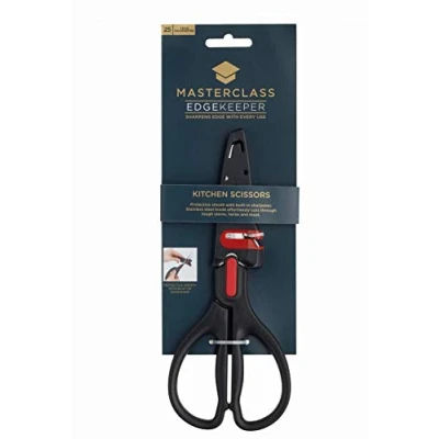 Immagine di MasterClass EdgeKeeper Forbici da Cucina in Acciaio Inossidabile con Custodia Affilatrice ed Impugnature Ergonomiche, 22 cm x 9