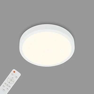 Immagine di BRILONER Plafoniera Dimmerabile, motivo a Cielo stellato, Lampada da soffitto, Temperatura colore, regolabile, Telecomando, colore bianco, Diametro 280 x 40 mm
