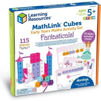 Immagine di Learning Resources Set di attività matematica con i Cubi Mathlink, Mondo fantastico, Dai 5 anni in avanti