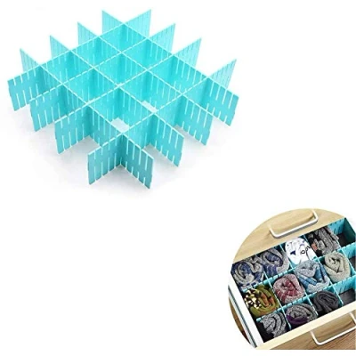 Immagine di YKKJ 8 Pezzi Divisori per Cassetti Regolabili,Plastica Organizer cassetti,Divisori griglia a Cassetto Ufficio, Bagno, Cucina o Camera da Letto