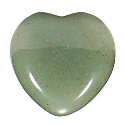 Immagine di Morella Portafortuna a forma di cuore gemma pietre preziose Avventurina 3 cm in un sacchetto velluto