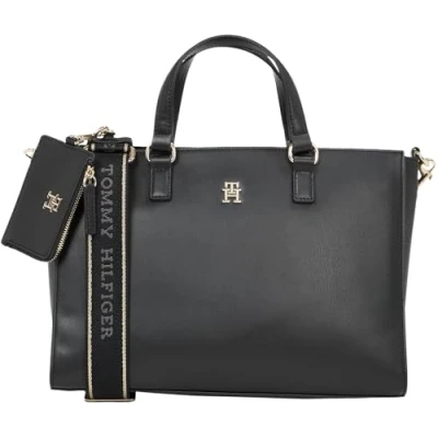 Immagine di Tommy Hilfiger Satchel SET Borsa a mano, Donna, Taglia: One Size, Black