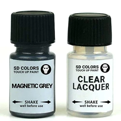 Immagine di SD COLORS Vernice per ritocchi grigio magnetico da 15 ML la riparazione dei graffi (vernice + lacca)